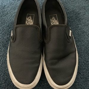 Black slip on perforated vans 9